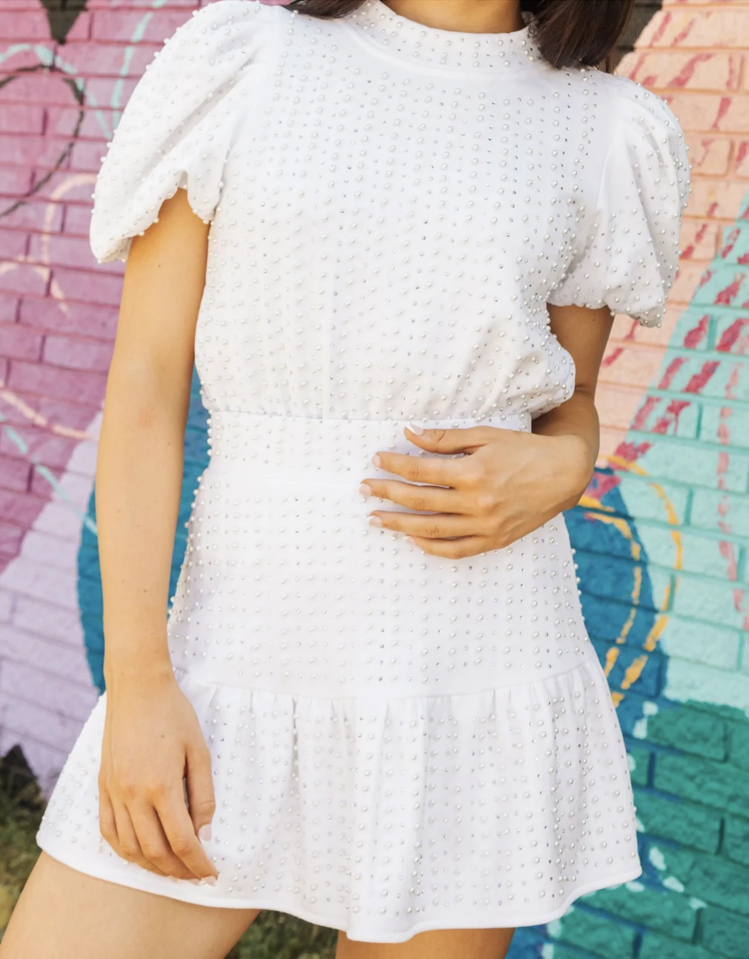 Queen Of Sparkles White Jewel & Pearl Skirt 2 Queen Of Sparkles White Jewel & Pearl Skirt - Image 2